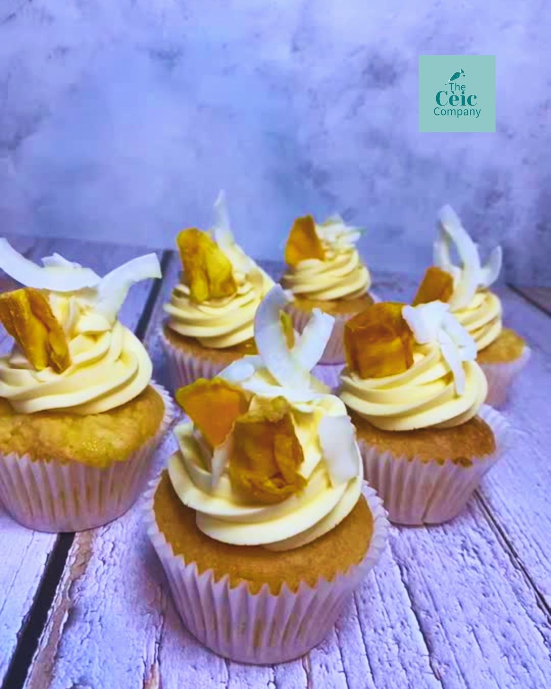 Mango, Passionfruit & Coconut Cream Cupcakes